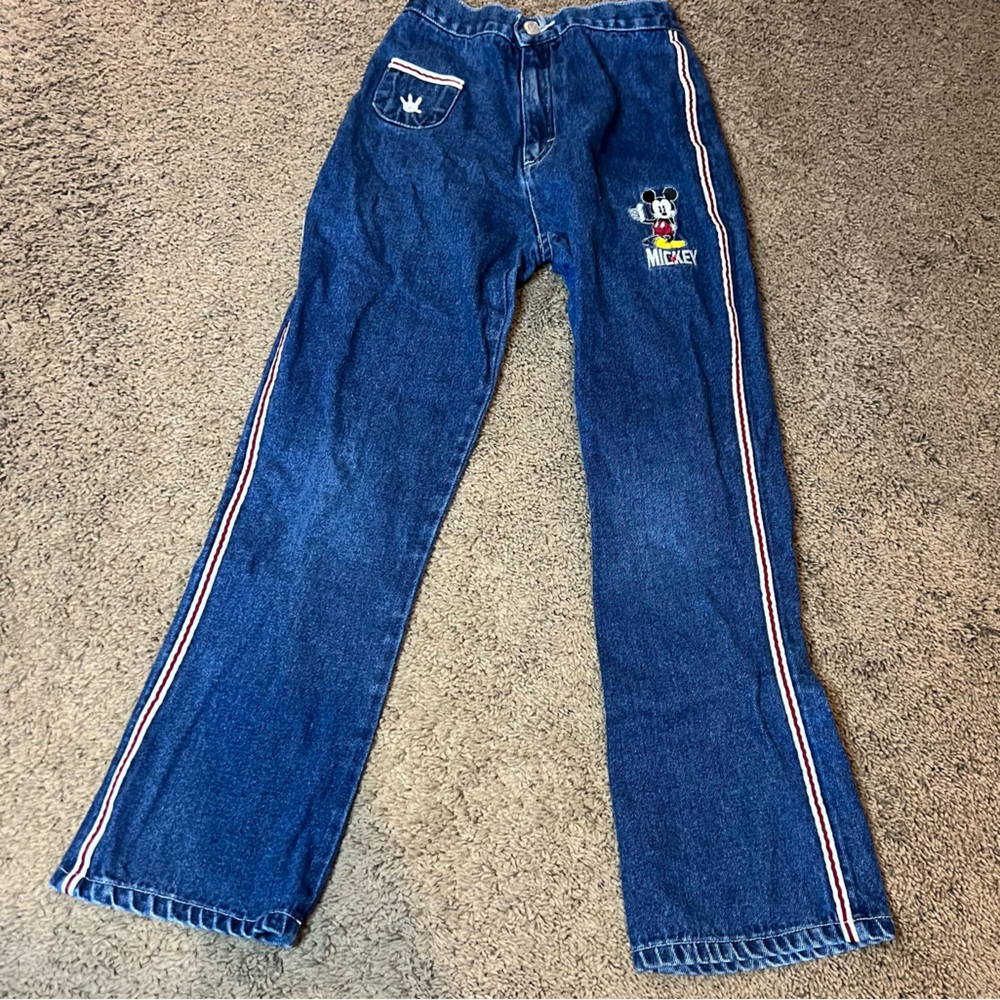 Mickey & company unisex Mickey Mouse kids size 12 jeans red striped J18